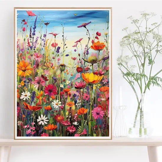 Wild Flowers Paint by Numbers Kits for Adults,Flower Paint by Numbers Kits,Adult Paint by Number Kits on Canvas Flowers,Home Wall Decor(16x20in) {2}