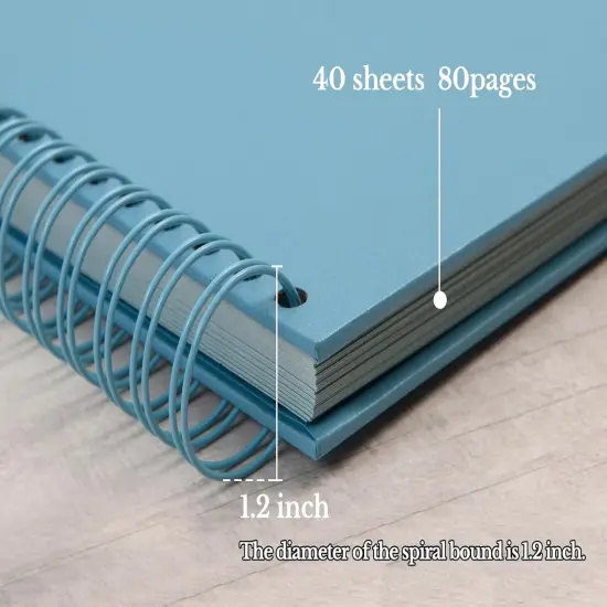 DIY Scrapbook Photo Album 80 Pages Thick Kraft Blank Blue Paper Memory Book for Wedding and Anniversary Family (Blue, 10 Inch) {3}