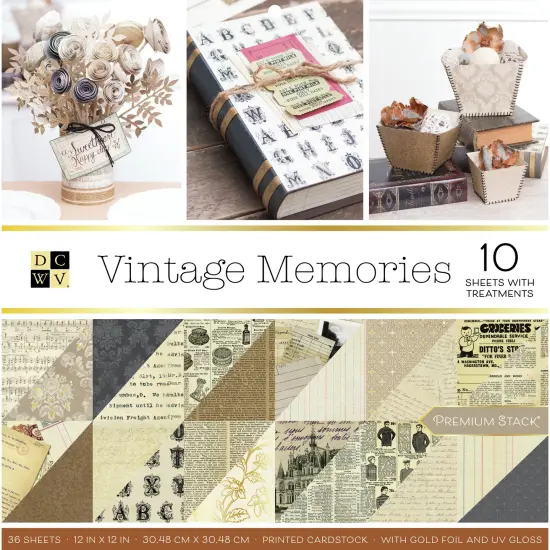 DCWV Cardstock Stack 12"X12" - Vintage Memories, 36 sheets {1}