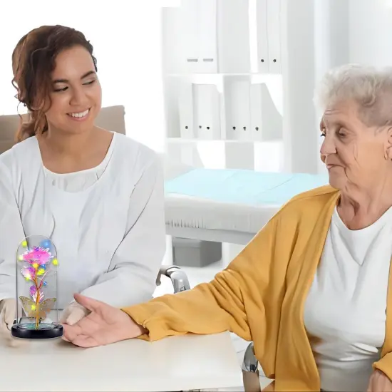 Rose Flower Gifts For Women Birthday Gifts For Girlfriend Wife Sister Daughter Friendship Light Up Glass Rose For Mon Best Friend Card Gift Aunt Grandma Christmas Anniversary Butterfly Decoration {4}