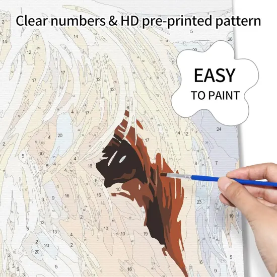 Paint by Numbers for Adults Canvas Highland Cow DIY Acrylic Adult Paint by Number Kits Colorful Mom Baby Cow Paintworks Animals Artwork Wthout Frame, 16x20 Inch {4}