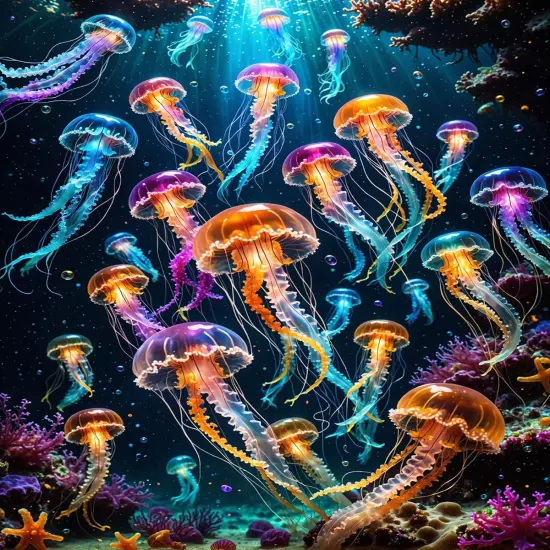 Paint By Numbers Kit For Adults Beginner, Colourful Jellyfish Adult Paint By Number Kits On Canvas Ocean Animal Adults' Paint-By-Number Kits Diy Oil Painting Kits For Gift Home Wall Decor 16x20 Inch {1}