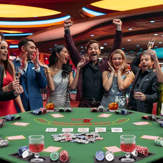 Felt Folding Portable Poker Table Top with Cup Holders and Chip Trays Green {3}