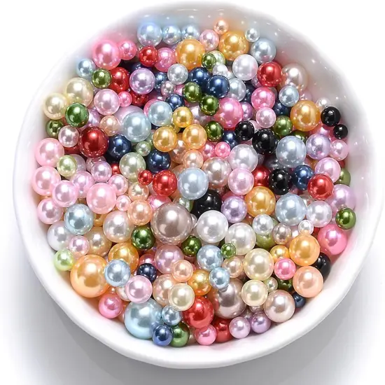 1000PCS No Hole Pearls, 3-8MM Mix Colors Round Beads for Crafts No Hole, Faux Pearls Beads for Nail Face Art,Vase Fillers,Table Scatter,Birthday Party Decoration {4}
