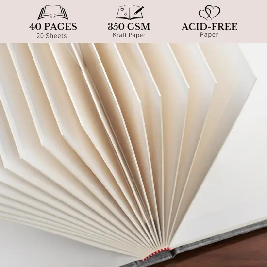 DIY Scrapbook Album 40 Pages Linen Hardcover Kraft White Paper Scrap Book Photo Albums Memory Book for Baby Wedding Family Anniversary Photo Album {3}