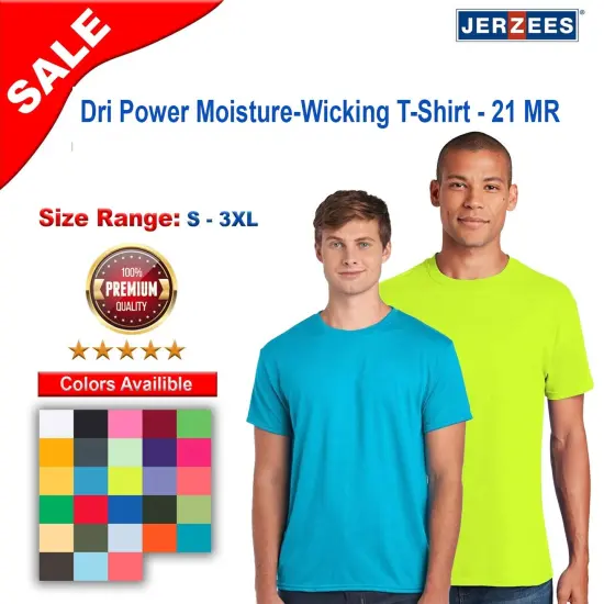 JERZEES&reg; Dri Power Moisture-Wicking Crewneck Short Sleeve T-Shirt Royal {3}