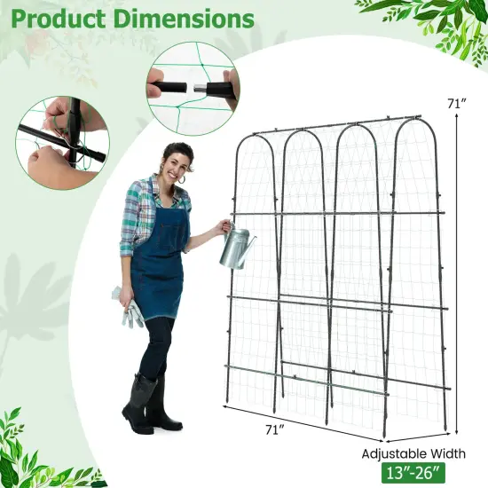 Garden Cucumber Trellis with Adjustable U-Shaped Frame and PE-Coated Metal {5}