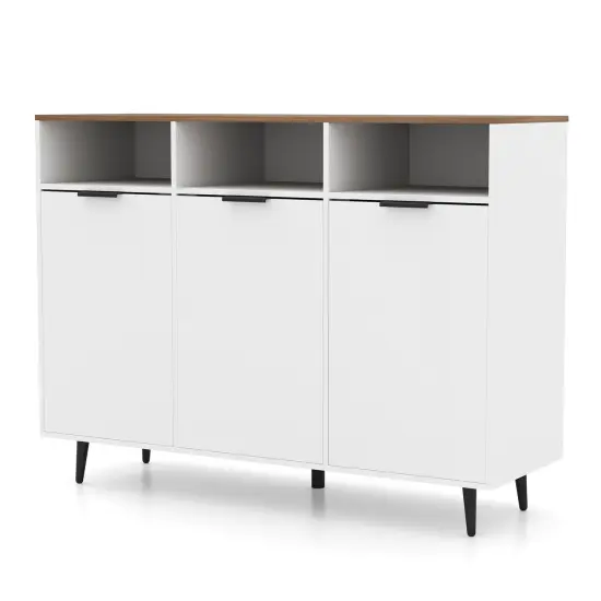 Sideboard Buffet Cabinet Kitchen Storage Cabinet with 5-Position Adjustable Shelves-White {4}