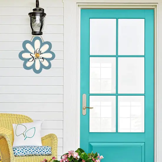 Hello Spring Wooden Sign Daisy Flower Front Door Hanging Welcome Signs Season Decoration Wreath for Indoor Outdoor Wall Porch Yard Home Decor {4}