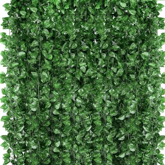 360 Feet 48 Pack Fake Greenery Hanging Garland, Ivy Leaf Plants, Vine Leaves, Fake Flowers Foliage for Bedroom Garden Wall Decor {1}