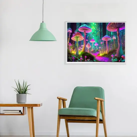 Paint by Numbers Kit for Adults with Frame,Mushroom Forest Paint by Numbers for Adults, Paint by Number with Easel, DIY Paint by Number Kits for Home Wall Decor （11.8x15.7inch） {4}