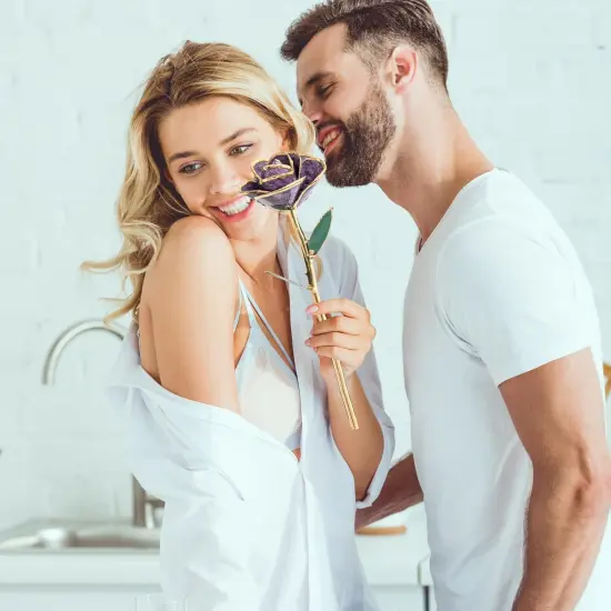 Purple Gold Rose Gifts for Women,24k Gold Dipped Real Rose Lasted Forever with Stand Gift for Mom Her,Christmas,Valentines Day, Mothers Day, Birthday {4}