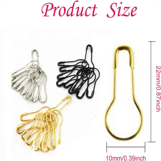 1000Pcs Metal Golden Safety Pins/Bulb Pin/Gourd Pin/Calabash Pin {4}