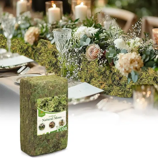Large Pack Natural Green Moss for Crafts - Bulk Moss for Plants Indoor, Artificial Fairy Gardens, Mosswall, Glass Terrariums, Filling Fake Plants, Home Decoration {1}