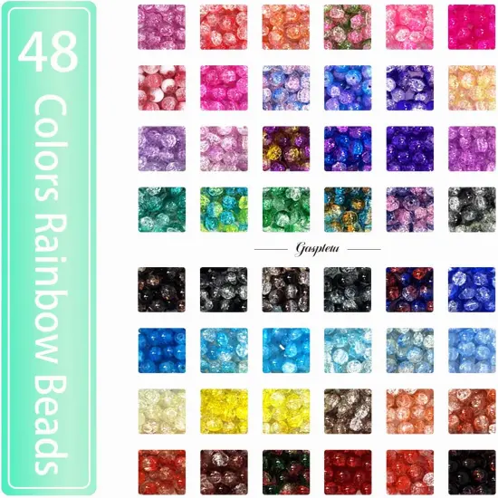 1200PCS 8mm Glass Beads Bracelet Making Kit {2}