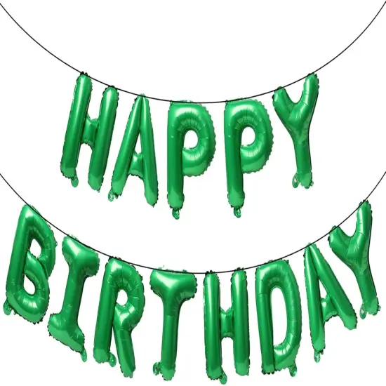 16 Inch Green Aluminum Foil Birthday Balloons {1}