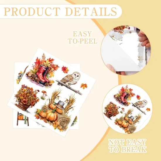 16 Pcs Fall Farmhouse Rub on Transfers for Crafts {3}
