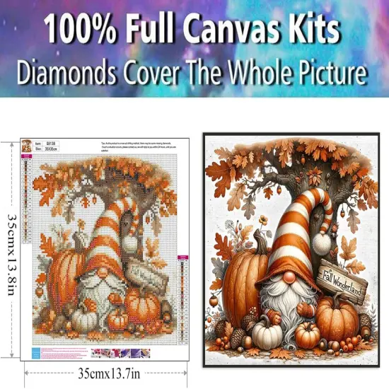 14x14 inch - 5D Gnome Diamond Painting Kits for Adults {3}