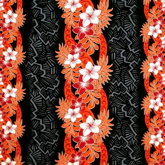 1 Yard Triple Tropical Border Rayon Fabric 45 inches Width Blue {5}