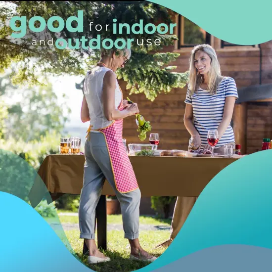 Exquisite Plastic Table Cover Roll &ndash; 40" x 300' Disposable Tablecloth Roll &ndash; Premium Thick 0.5 MIL Plastic Banquet Roll &ndash; Party Table Cover Roll for Events & Catering Gold {2}