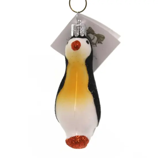 Golden Bell Collection 3.5 Inch Penguin Black Glitter Christmas Tree Ornament , Christmas Decor Christmas Ornament Bird {1}