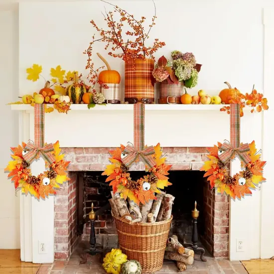 Small Fall Wreath - 2PCS - (Orange) {4}