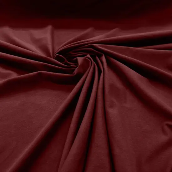 1 Yard Soft Stretch Burgundy Cotton Jersey Spandex Knit Fabric for Apparel and DIY 60" Width {1}
