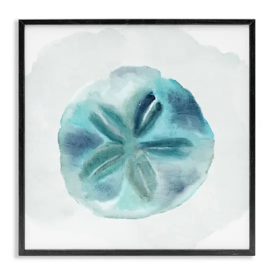 Stupell Industries Beachy Blue Sand Dollar Framed Giclee Design By Kim Allen {1}
