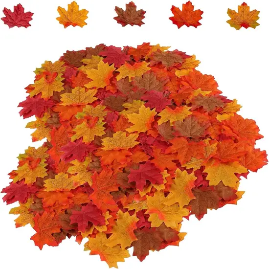 500PCS Artificial Maple Leaves 5 Assorted {5}