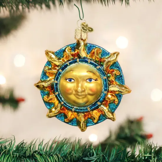 Old World Christmas 6.5 Inch Fanciful Sun Tree Ornament , Center Solar System Gold {3}