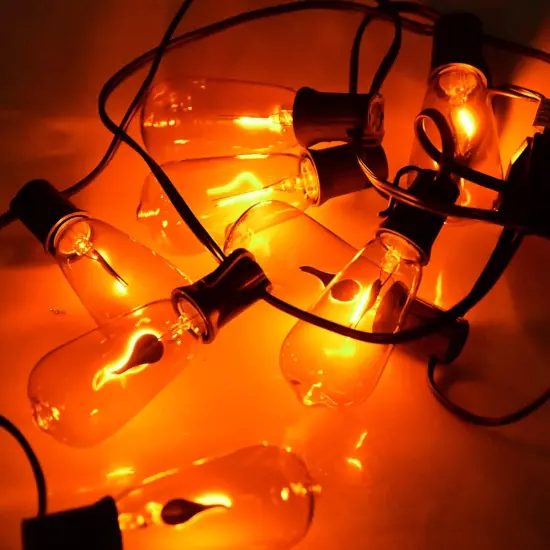 10Ft Halloween Decorations String Lights with 10 LED ST40 Edison Orange Flame Bulbs {3}