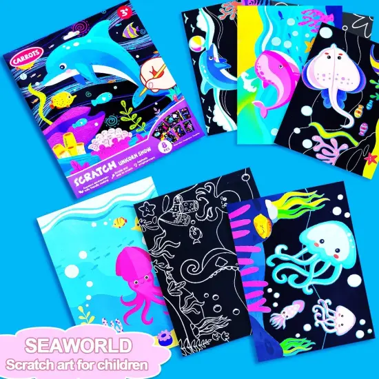 Sea Black Rainbow Scratch Paper Set-Arts {4}
