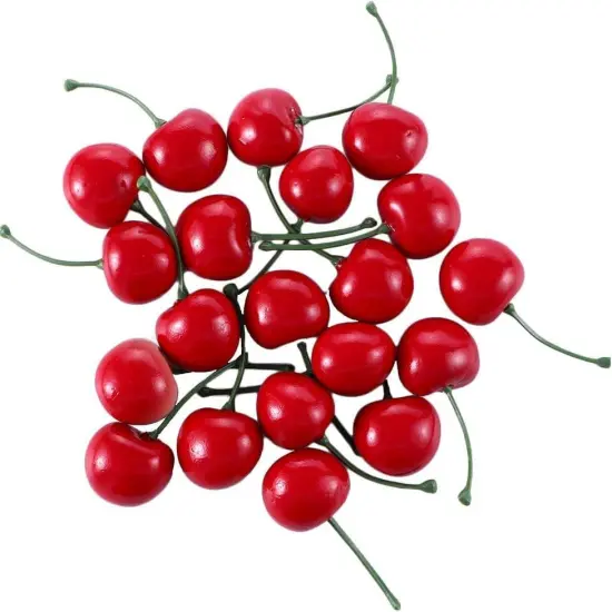 20pcs Red Artificial Cherries {1}