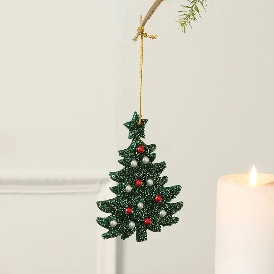 Multi Beaded Lac Tree Hanging Ornament - Multi - 4" x 0.25" x 5" {1}