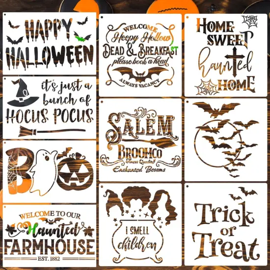 Halloween Stencils for Painting on Wood 12&rdquo;x8&rdquo; Large Halloween Stencil (Halloween) {1}