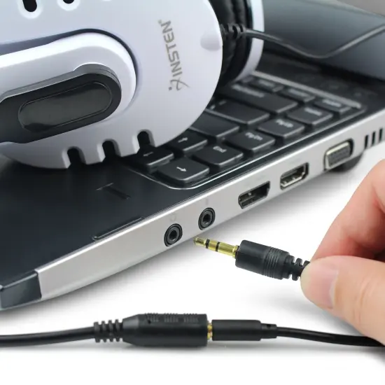 Insten 3.5mm M/F Stereo Plug to Jack Extension Cable Audio Output Extend 25ft feet for iPad Mini 5 iPad Air 2019 Black {6}