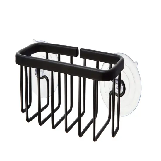 NeverRust Kitchen & Bathroom Sink Caddy for Sponges, Scrubbers, Soap Black {1}