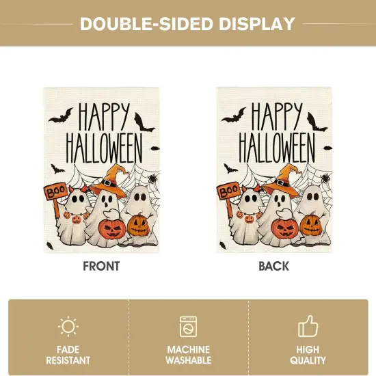 colorlife Happy Halloween Garden Flag(White) {5}