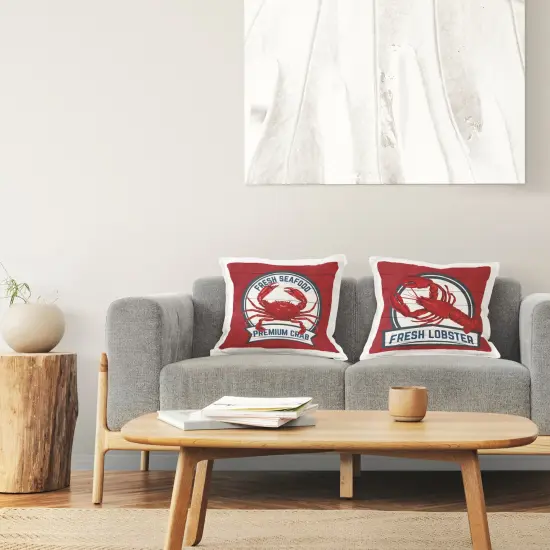 Stupell Industries Fresh Seafood Lobster & Crab 2pc Indoor Pillow Set, 18 x 7 x 18 {2}