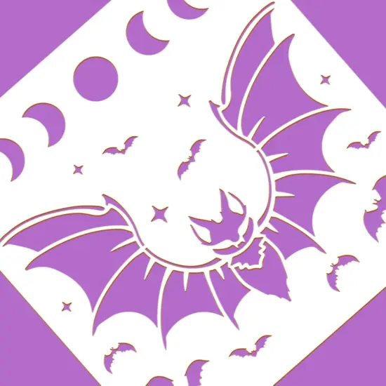 12x12inch Bat Plastic Cutouts Painting(Painting) {3}