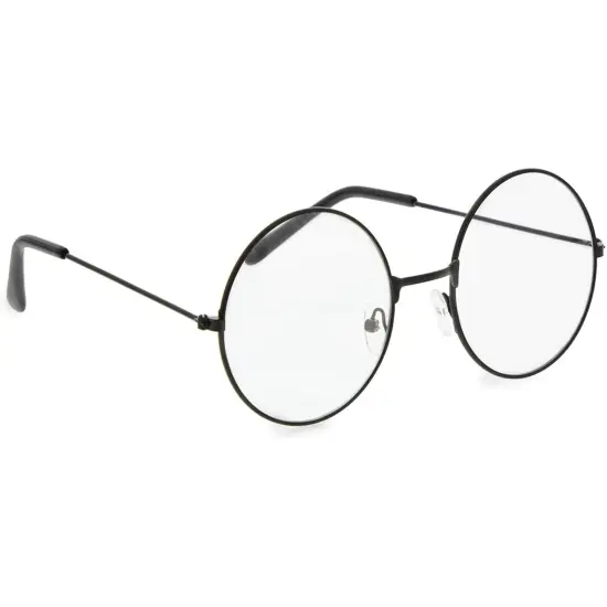 4 Pack Fake Round Wizard Glasses for Halloween Magic Party Costumes Eyewear Accessories Favors, Black {5}