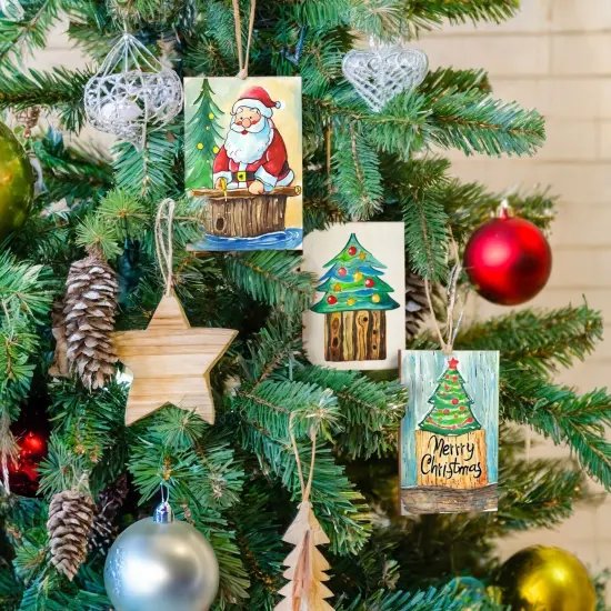 60 Pack Unfinished Wood Rectangles for Crafts, 2x3 Wooden Pieces for Painting, DIY Projects, Decorations, Engravings Brown {2}