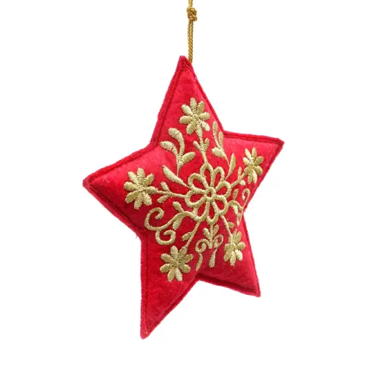 Royal Red Starburst Ornament, Set of 2 {3}
