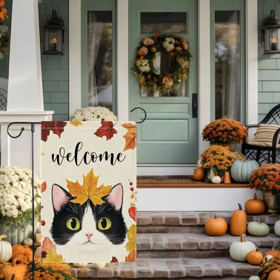 Welcome Fall Garden Yard Flag 12 x 18 Inch {2}
