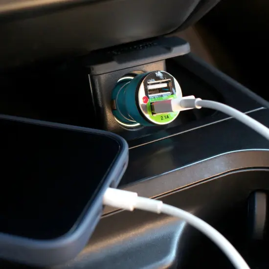 Insten 2-Port Dual USB Maxiam 2.1A Car Charger Adapter for iPhone 11 / 11 Pro / 11 Pro Max 6 6S Plus SE 7 7+ XS X 8 8+ iPad Mini Air Pro / Samsung Galaxy S9 S8 S10 S10e Note 8 Smartphone Android, Blue {6}