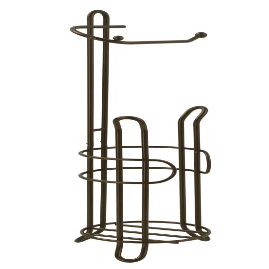Freestanding Toilet Paper Holder with Storage Brown {3}