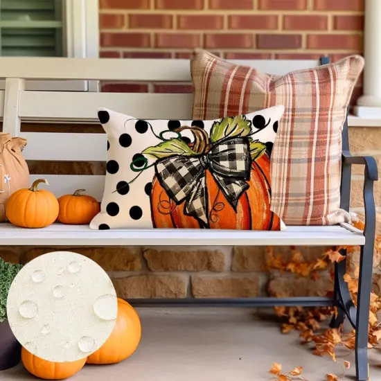 Polka Dot Pumpkin Thanksgiving Autumn Pillow Case Decorations {3}