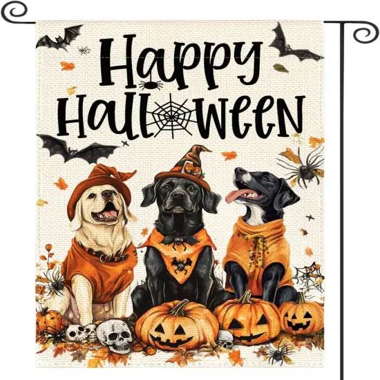 Happy Halloween Dogs Garden Yard Flag 12x18 Inch(Boo Dogs) {5}