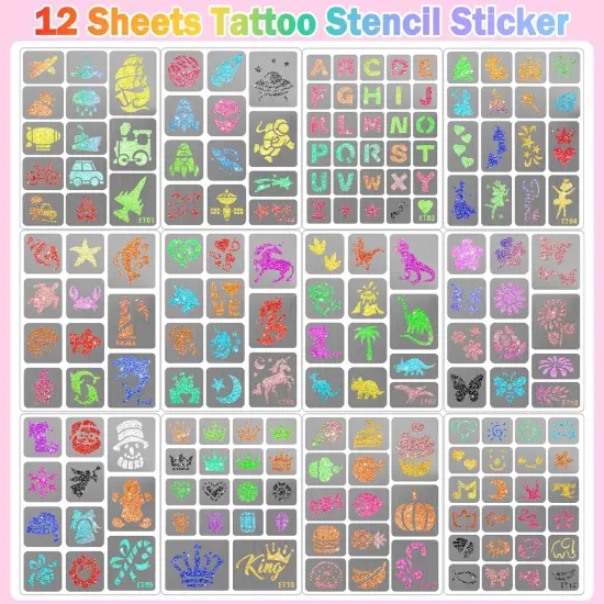 Paint Stencils Kit on Face and Body (183 PCS Stencil) {3}