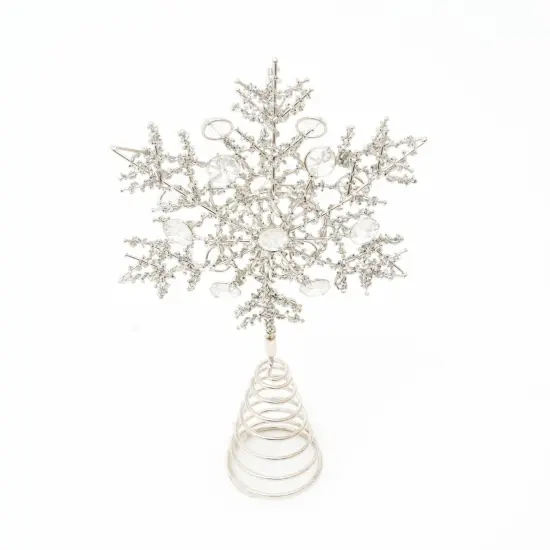 Snow Tree Topper - Silver - 7" x 2" x 11" {5}
